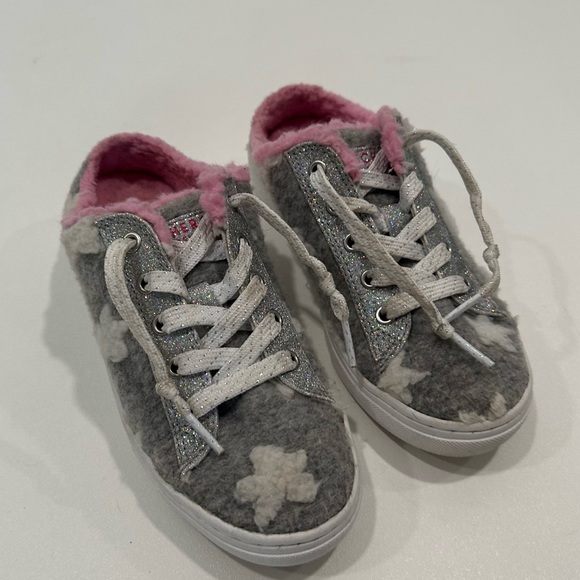 Girls Skechers Glittery Goldie Generation Cozy Sherpa Slip on Sneakers Size 2 - Picture 3 of 7